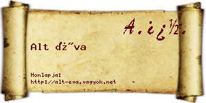 Alt Éva névjegykártya