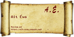 Alt Éva névjegykártya